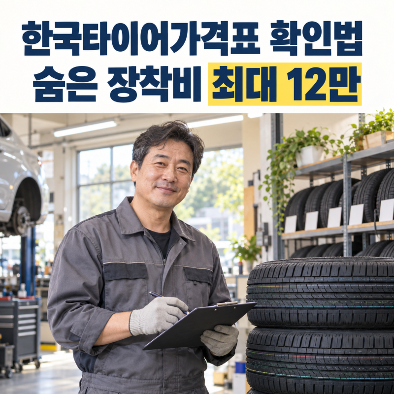 한국타이어가격표, 4본 최저가에서 빠진 장착비 6만~12만원