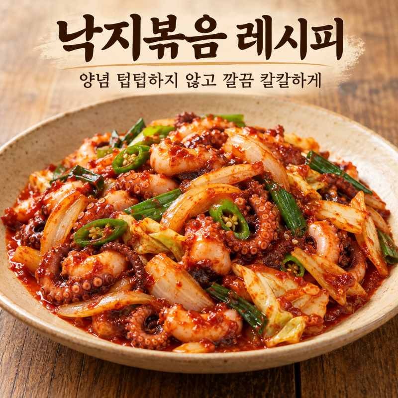 "낙지볶음 레시피" 양념 텁텁하지 않고 깔끔 칼칼하게 만드는법