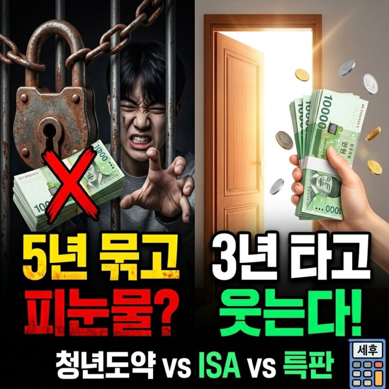 5년 묶였다가 피눈물? 청년도약계좌 vs 특판 적금 vs ISA 계좌 3년 실수령액 비교
