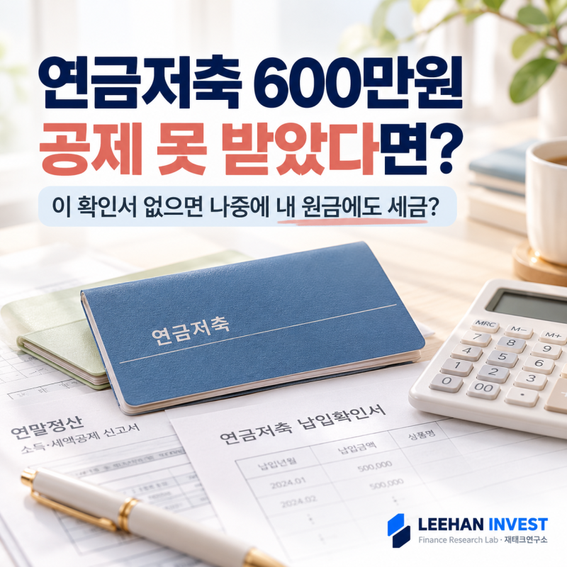 연금저축 600만원 넣고 공제 못 받았다면? ‘이 확인서’ 없으면 나중에 내 원금에도 세금 붙....