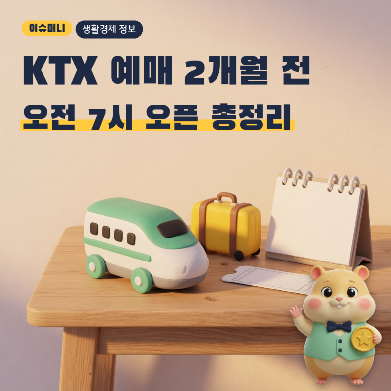 KTX 예매 2개월 전부터, 오전 7시 열리는 날짜·할인 정리