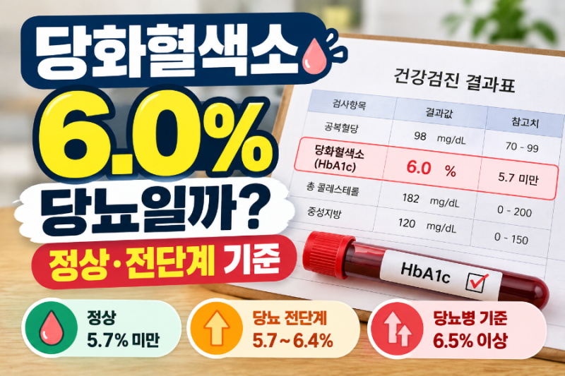 당화혈색소 수치 6.0? 정상수치·당뇨 전단계 기준