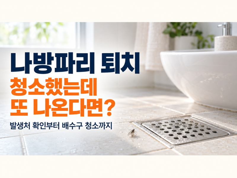 나방파리 퇴치 방법｜화장실 날파리 원인부터 배수구·세면대 유충 청소까지