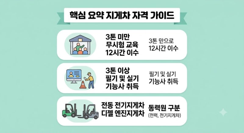 지게차 자격증 종류 완벽 비교: 3톤 미만 vs 3톤 이상 취득 절차와 실제 비용
