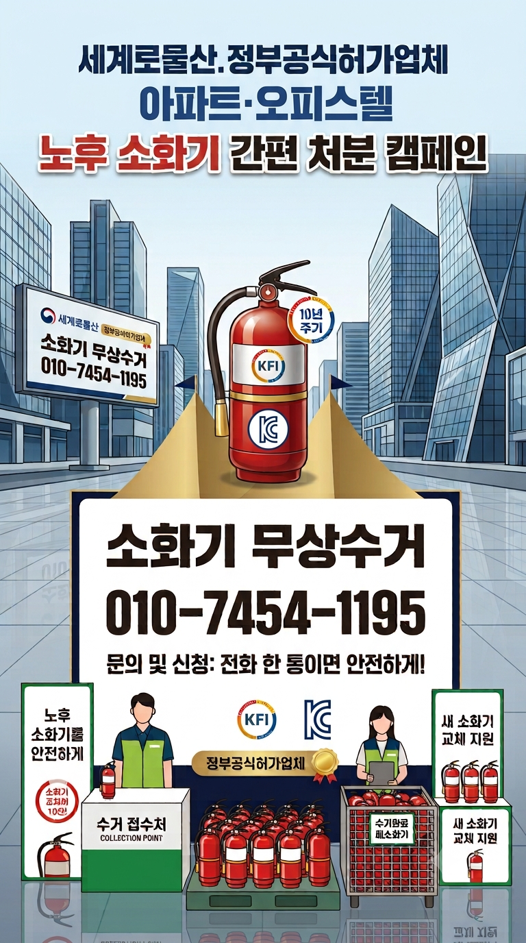 [부산 아파트·오피스텔] 노후 소화기 교체 주기 및 폐소화기 버리는 법 총정리