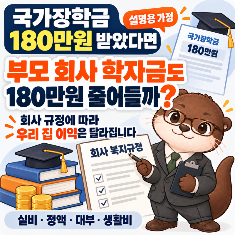 국가장학금 받으면 부모 회사 자녀 학자금도 줄어들까? 회사 규정별 실부담 계산