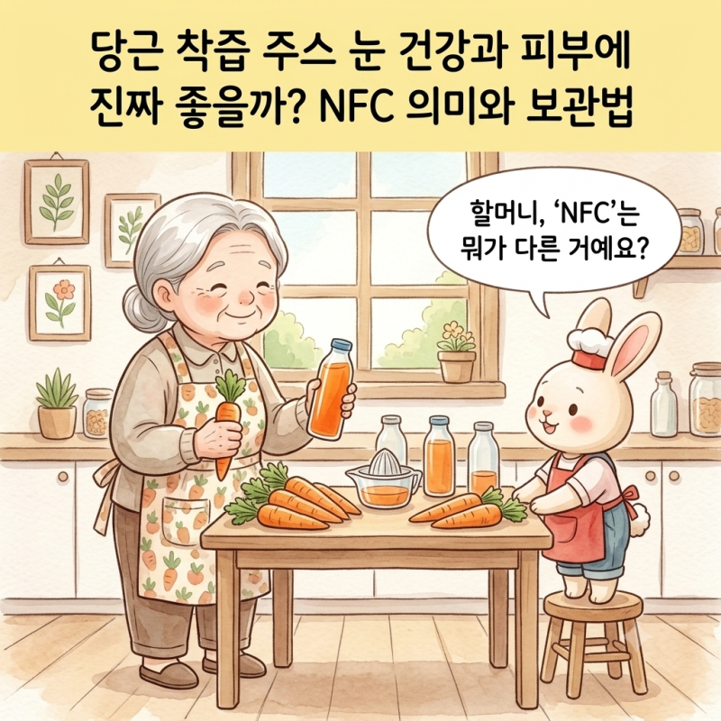 당근 착즙 주스 눈 건강과 피부에 진짜 좋을까? NFC 의미와 보관법