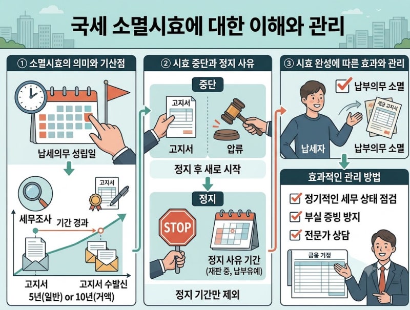 국세 소멸시효 : 세금에도 '유통기한'이 있을까? (소멸시효의 뜻, 제척기간, 중단과 정지)