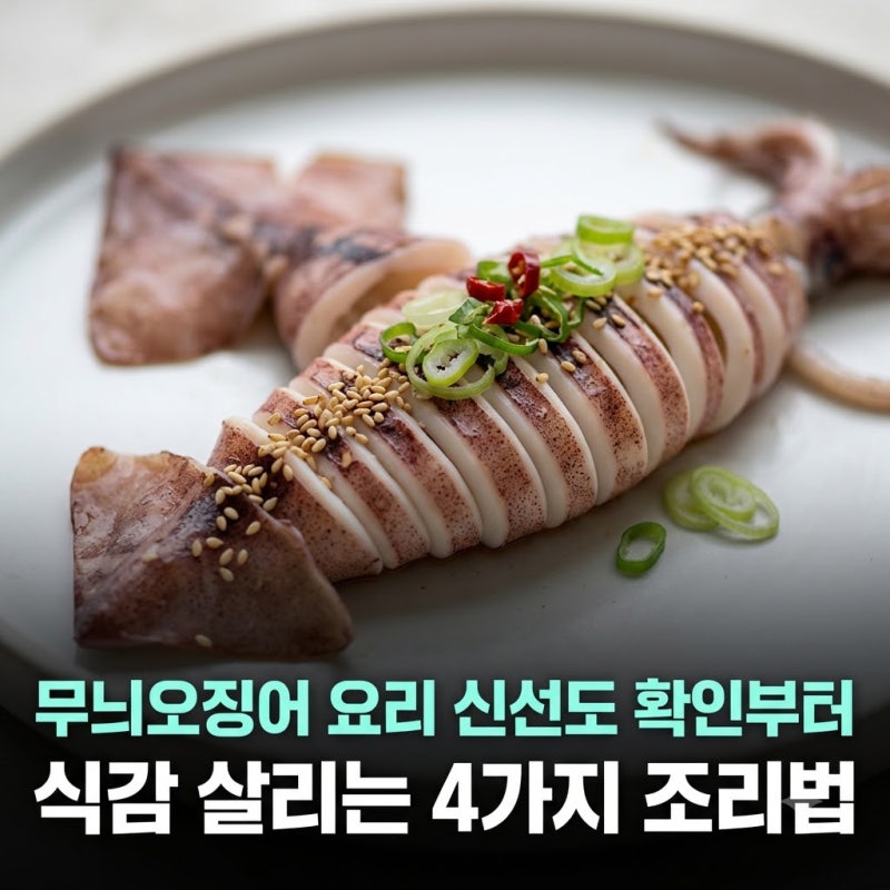 무늬오징어 요리 신선도 확인부터 식감 살리는 4가지 조리법