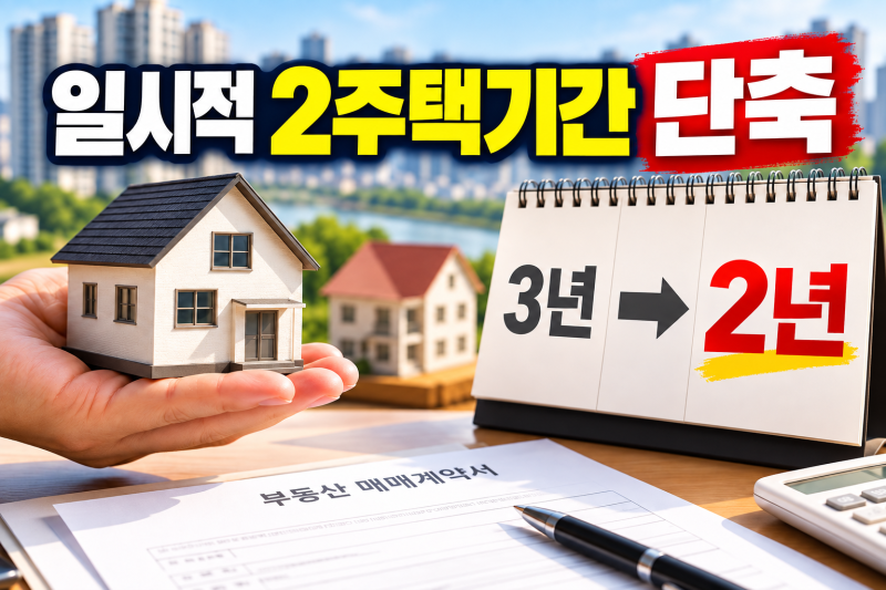 일시적 2주택 기간 3년→2년 단축, 조정 지역 양도세 비과세 조건 총정리