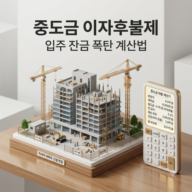 아파트 중도금 이자후불제 계산 '이자 3,000만원 낼까' 잔금 폭탄 방어 꿀팁