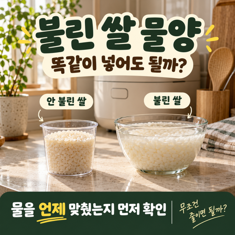 불린 쌀 물양, 안 불린 쌀과 똑같이 넣어도 될까?