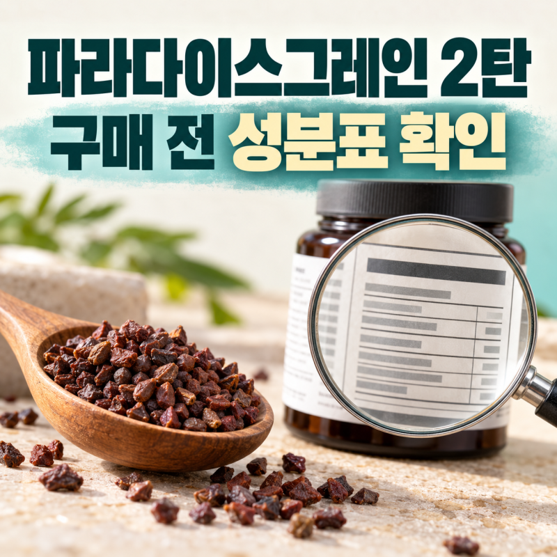 파라다이스그레인 , 구매 전 고르는 법, 큰 함량 숫자보다 먼저 볼 것