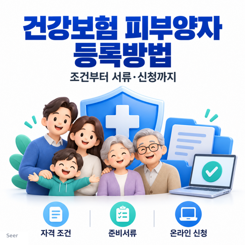 [4대보험] 건강보험 피부양자 등록방법, 등록조건·필요서류·온라인 신청방법·신고기한·등....