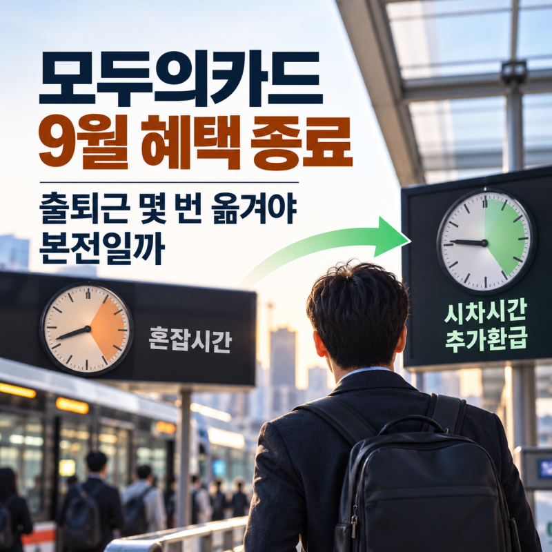 반값 모두의카드 9월 종료｜10월 교통비 얼마나 늘까? 출퇴근 몇 번 바꿔야 본전