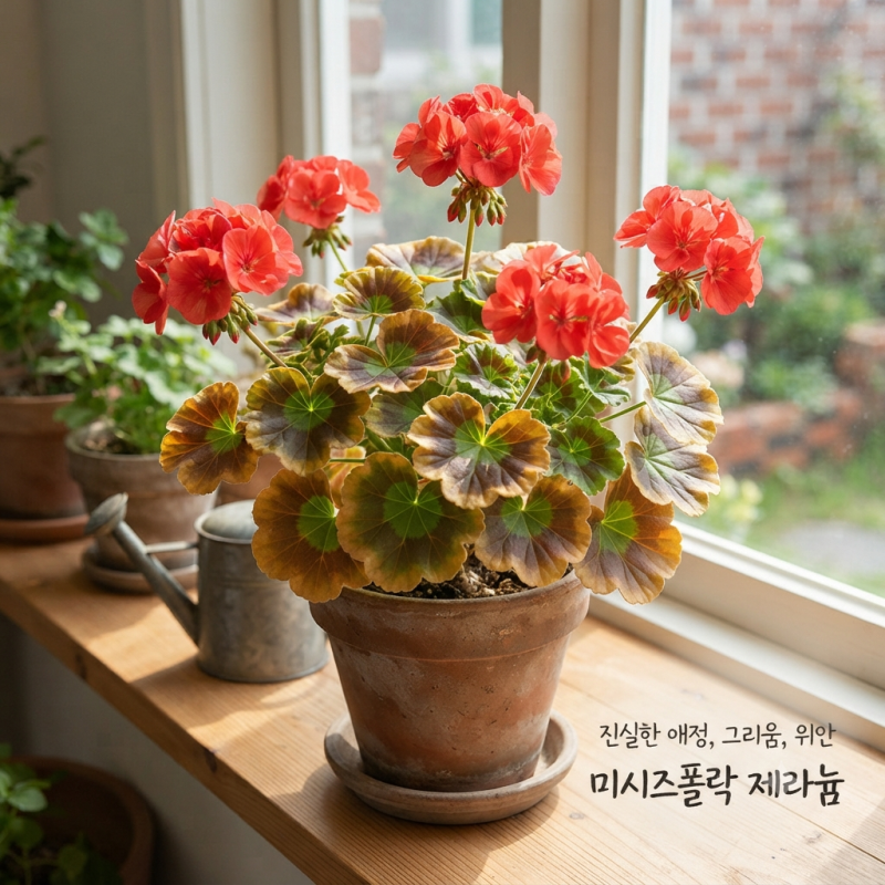 "가을 내내 반짝이는 화려한 삼색잎 꽃폭탄!"미시즈폴락 제라늄 키우기 | 꽃말과 10월 가지치....