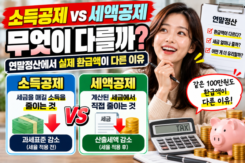 소득공제와 세액공제 차이｜연말정산 환급액이 사람마다 다른 이유