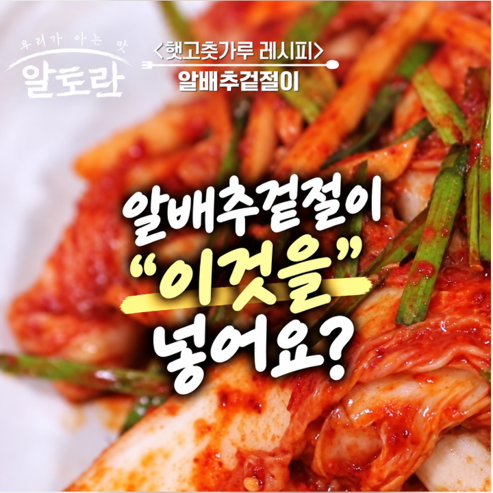 알배추겉절이 “이것을 넣어요?"