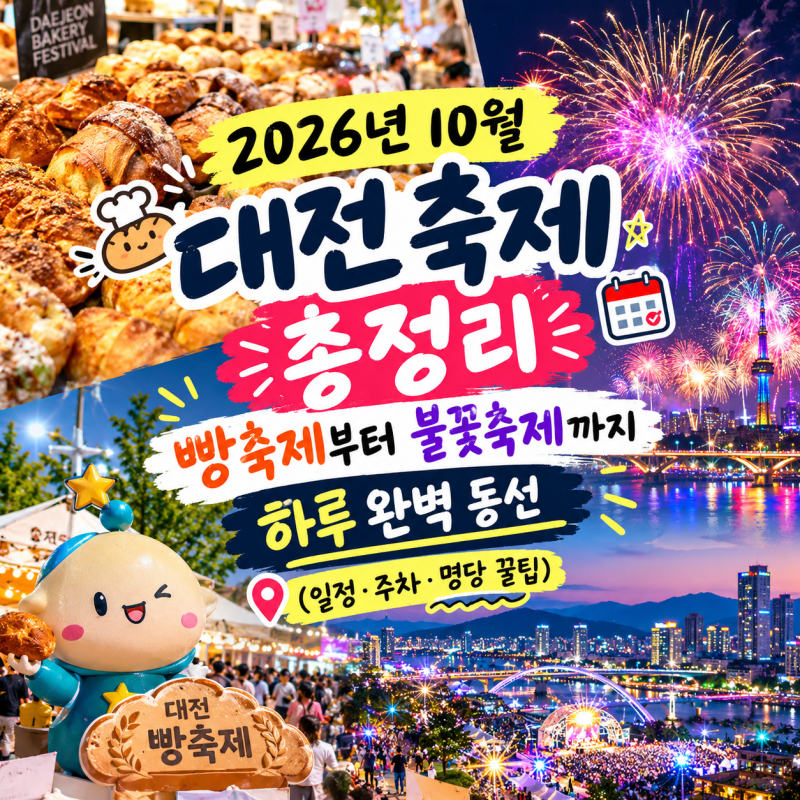 [October 2026 Daejeon Festival Roundup] From Bread Festival to Fireworks Festival: A Perfect Day Trip Itinerary (Schedule, Parking, Best Spots)