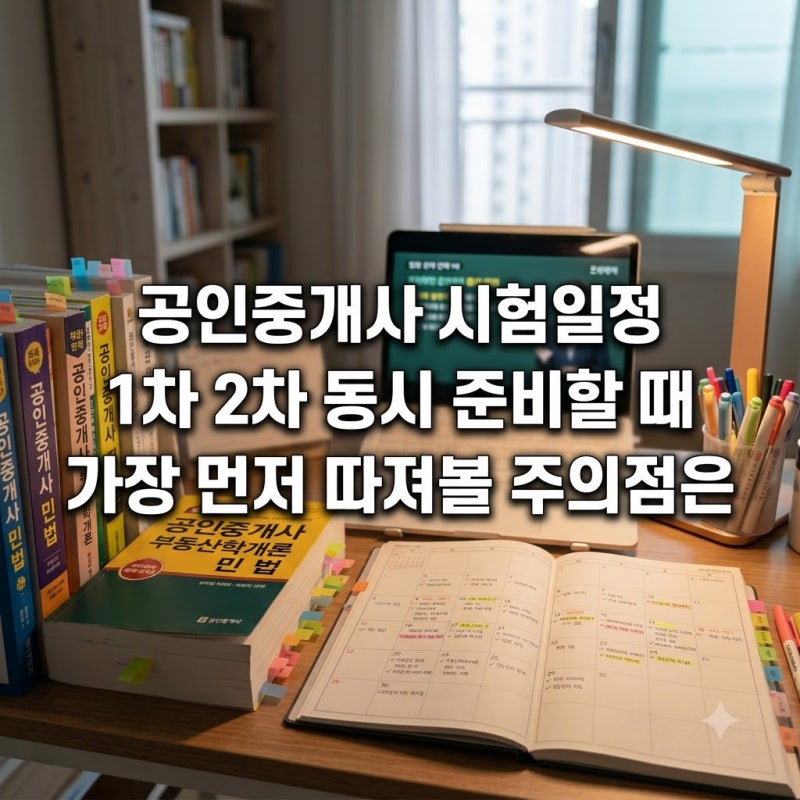 공인중개사 시험일정 1차 2차 동시 준비할 때 가장 먼저 따져볼 주의점은