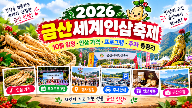 2026 금산세계인삼축제｜10월 일정·인삼 가격·프로그램·주차 총정리