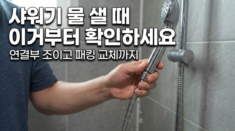 샤워기 연결부 물샘 해결방법｜호스에서 물이 샌다면 패킹부터 확인해요