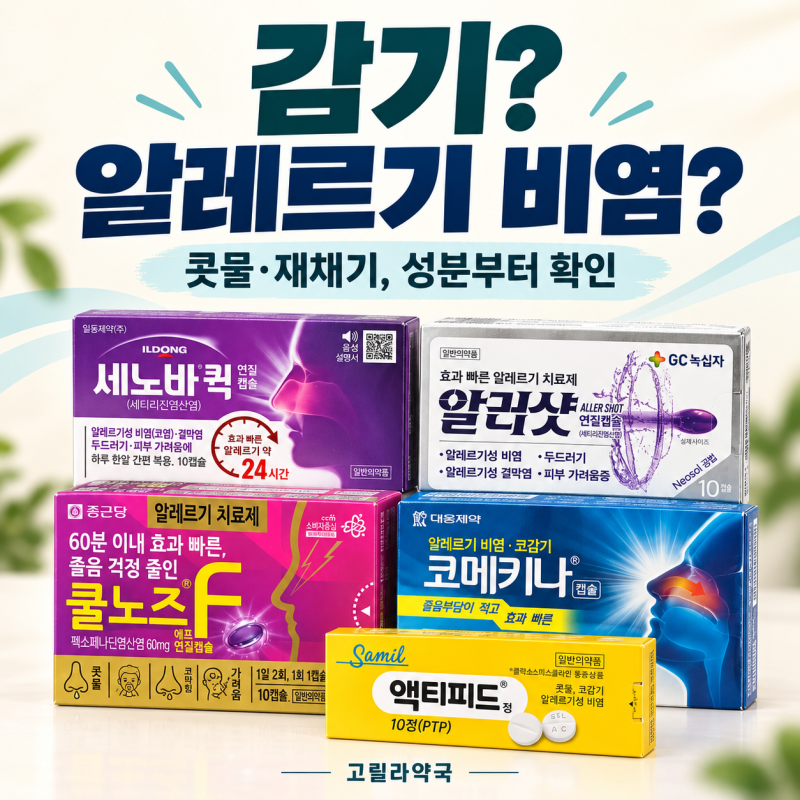환절기 콧물·재채기, 감기일까요? 알레르기 비염일까요?｜코메키나 액티비피 알레그라 약 ....