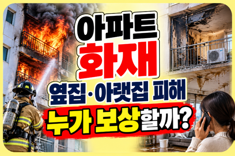 아파트 화재, 옆집·아랫집 피해 누가 보상할까? 화재보험 배상책임 정리