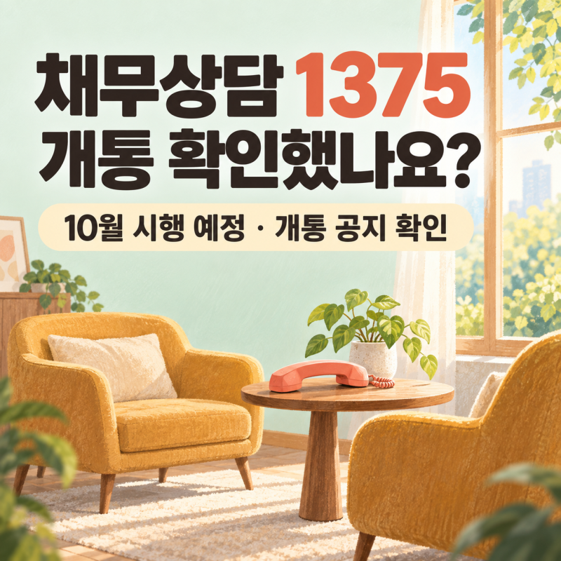 신용회복위원회 1375 10월부터 시행 예정｜채무조정·개인회생·파산 상담번호 총정리