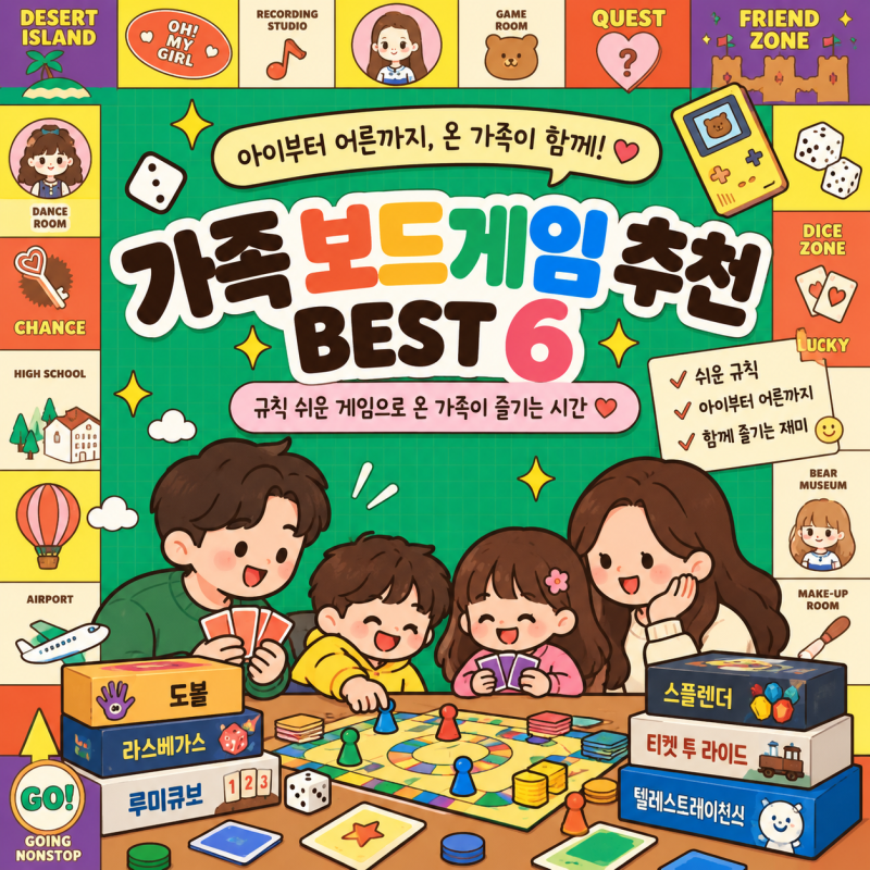 가족끼리 하기 좋은 보드게임 추천 및 게임방법BEST 6