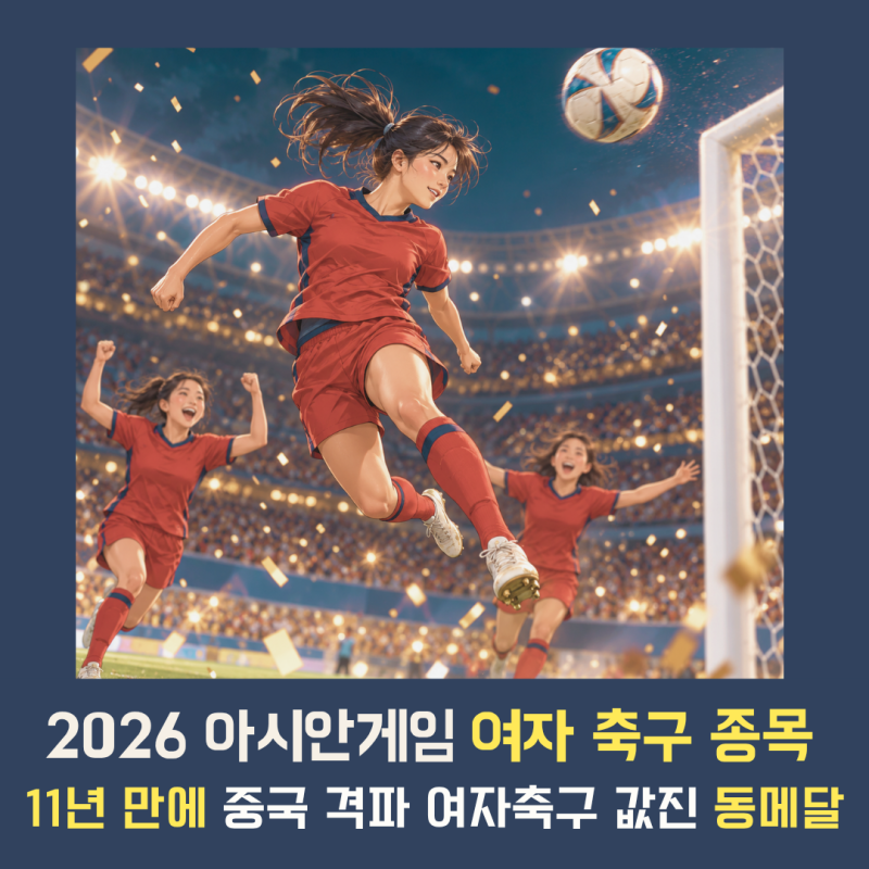 [2026 아시안게임] 한국 여자축구 중국 꺾고 동메달｜11년 만의 승리·노진영 결승골