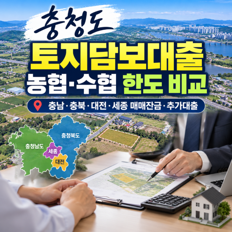 알아도 궁금한 충청도 토지담보대출｜농협·수협 한도와 금리,조건 매매잔금·추가자금