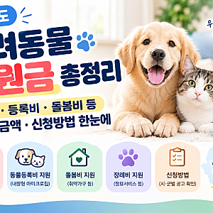 [2026 최신] 경기도 반려동물 지원금 총정리｜의료비·등록비 지원 대상과 신청방법