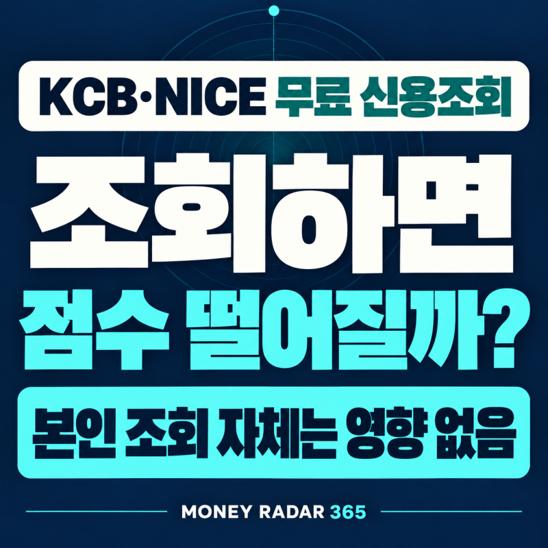 신용점수 조회하면 떨어질까?｜KCB·NICE 무료조회와 꼭 볼 4가지