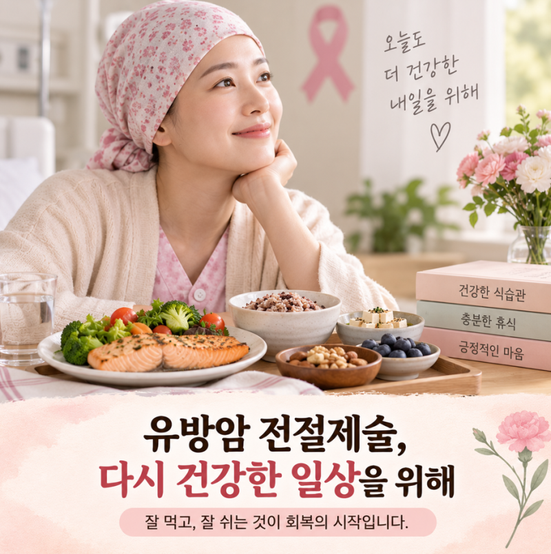 유방암 전절제술 입원 기간과 유방암에 좋은 음식