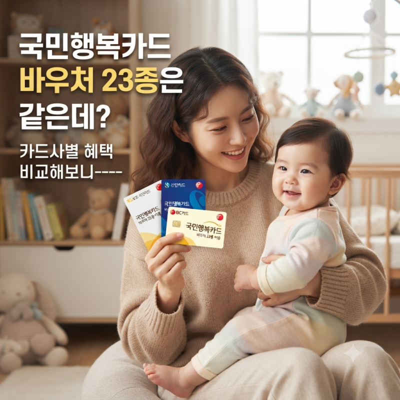국민행복카드 바우처 23종은 같은데? 카드사별 혜택 비교해보니