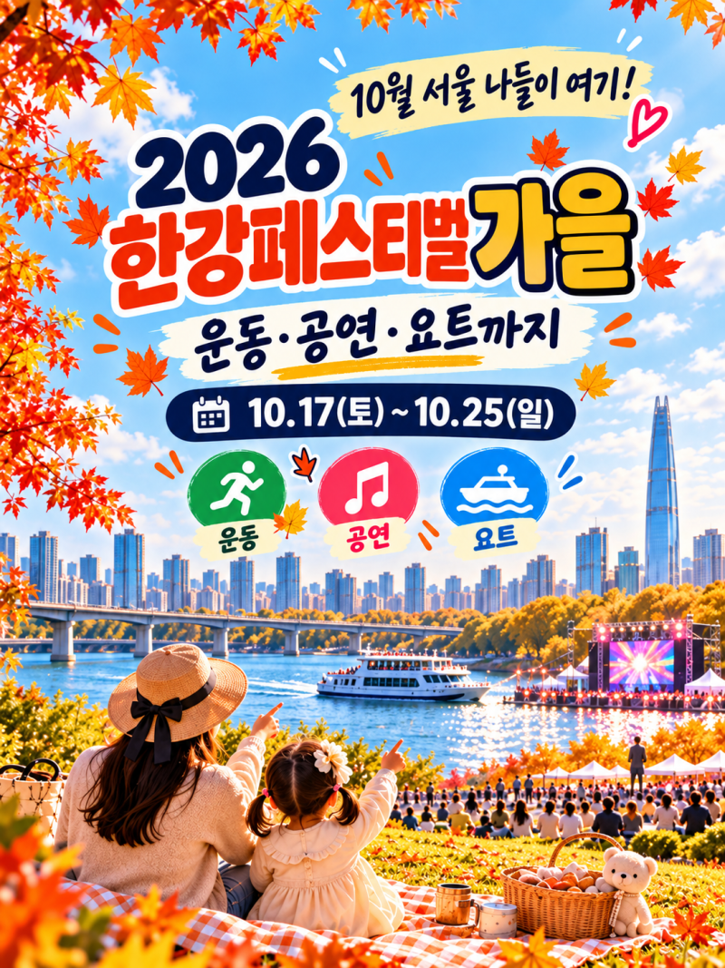 2026 한강페스티벌 가을 일정 총정리｜10월 한강 운동·공연·요트·먹거리까지
