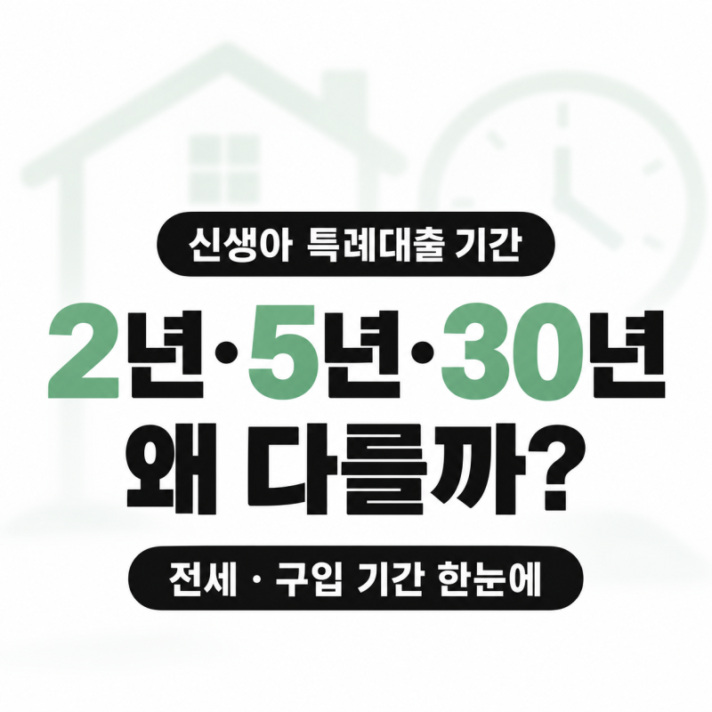 신생아 특례대출 기간 2년·4년·5년·12년·15년·30년, 왜 숫자가 다를까? 구입·전세 비교