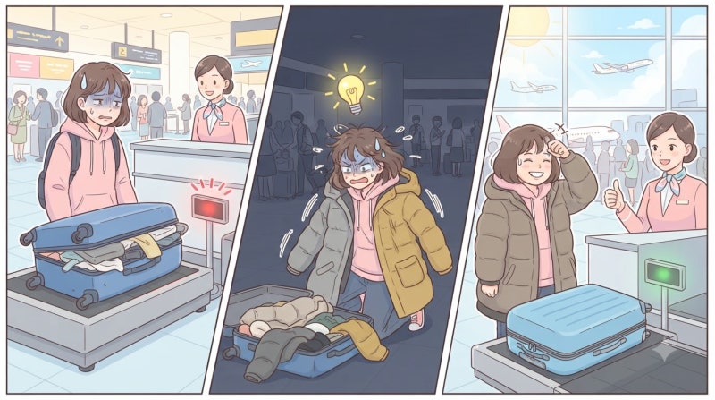 공항에서 캐리어 무게 초과했을 때 절대 당황하지 않는 현실 대처법