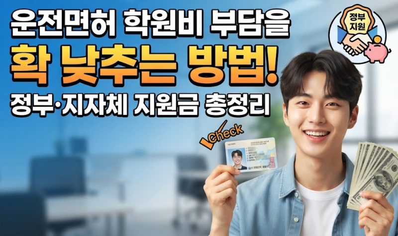 이젠 운전면허 따는데도 돈이 안드네...운전면허 지원금 정리