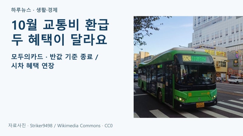 10월 K-패스 환급, 끝난 혜택과 남은 혜택부터 확인하세요