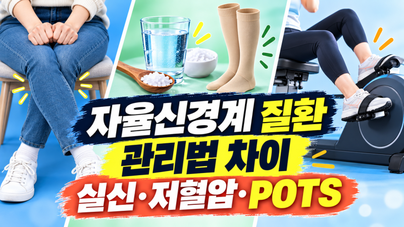 자율신경계 질환별 치료 및 관리, 미주신경성 실신·기립성 저혈압·POTS 차이
