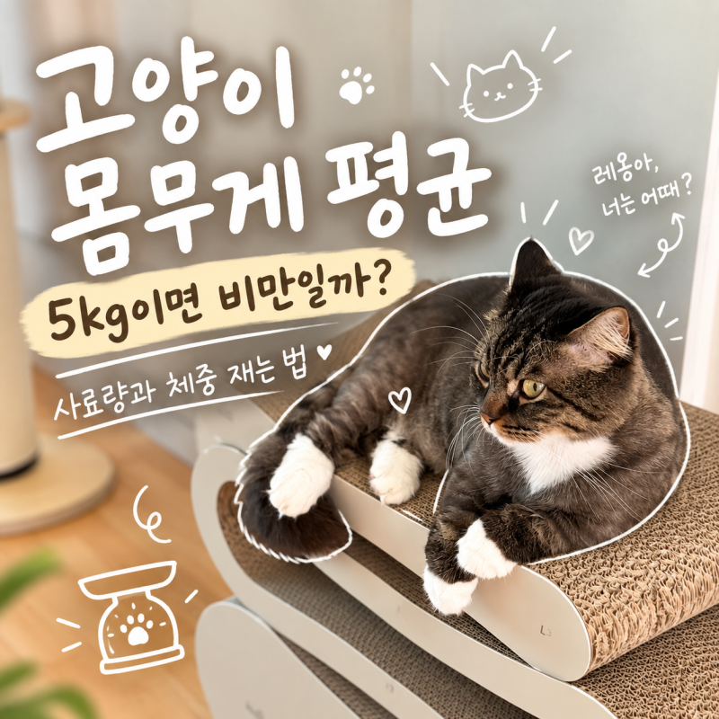 고양이몸무게 평균 5kg 비만이라고? 사료양과 체중 재는 법