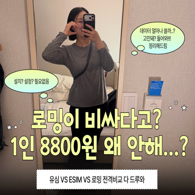 일본 여행 준비물 eSIM vs 유심 vs 로밍 비교 데이터 사용량