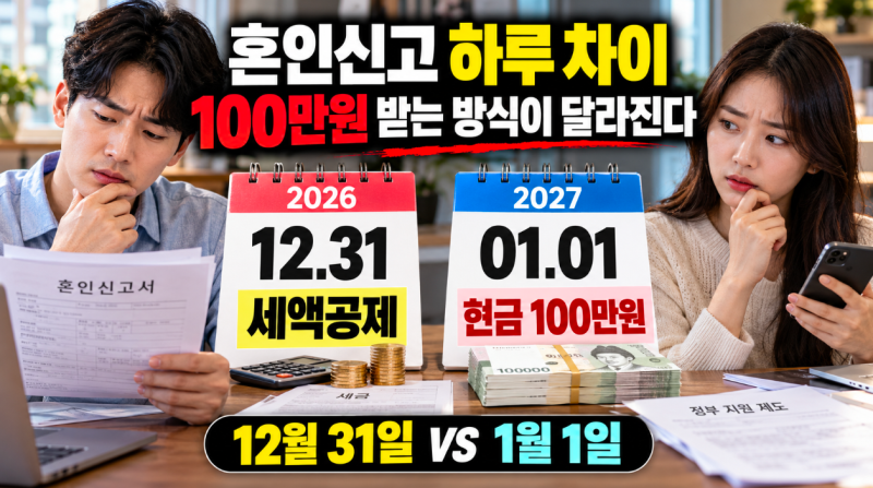 신혼부부 주목! 결혼세액공제 100만원, 2026년 혼인신고가 마지막 기회인 이유