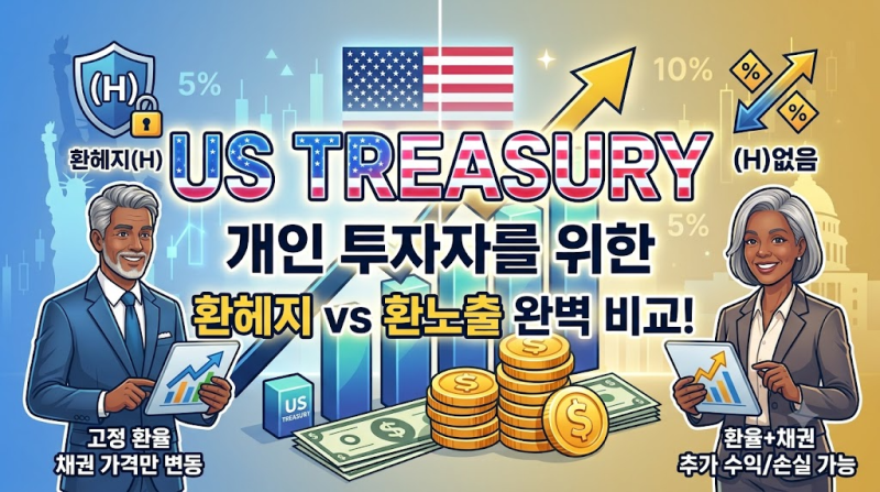 미국채 ETF 투자 필독: 환헤지(H) vs 환노출, 핵심 차이와 상황별 승자는?