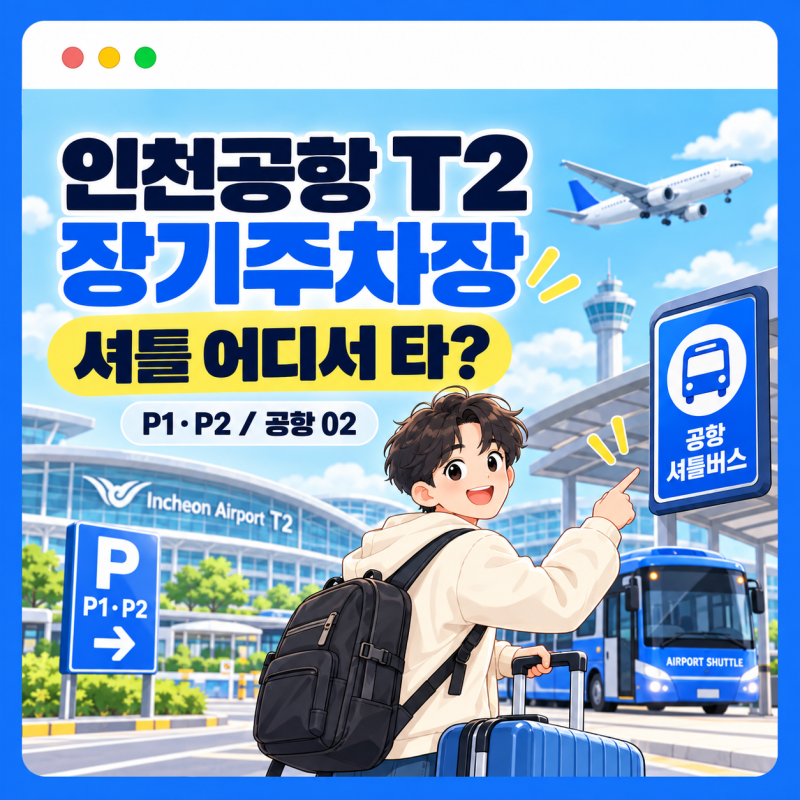 인천공항 제2터미널 장기주차장 이용법｜셔틀 어디서 타야 할까