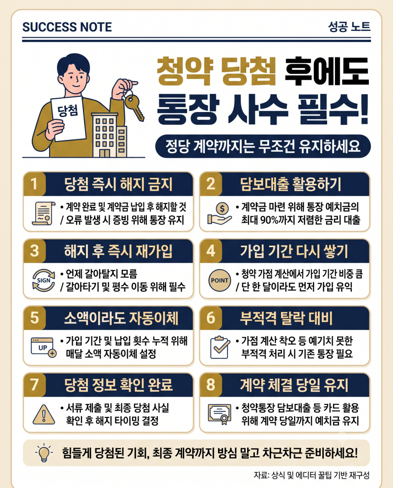 "청약 당첨되면 통장 해지해야 할까?" 90%가 실수하는 이것