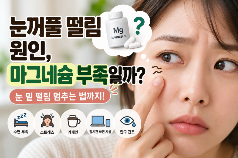 눈꺼풀 떨림 원인, 마그네슘 부족일까? 눈 밑 떨림 멈추는 법