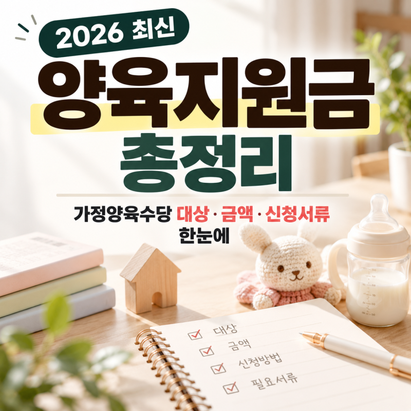 [2026 최신] 양육지원금 총정리: 가정양육수당 대상·금액·신청서류 한눈에